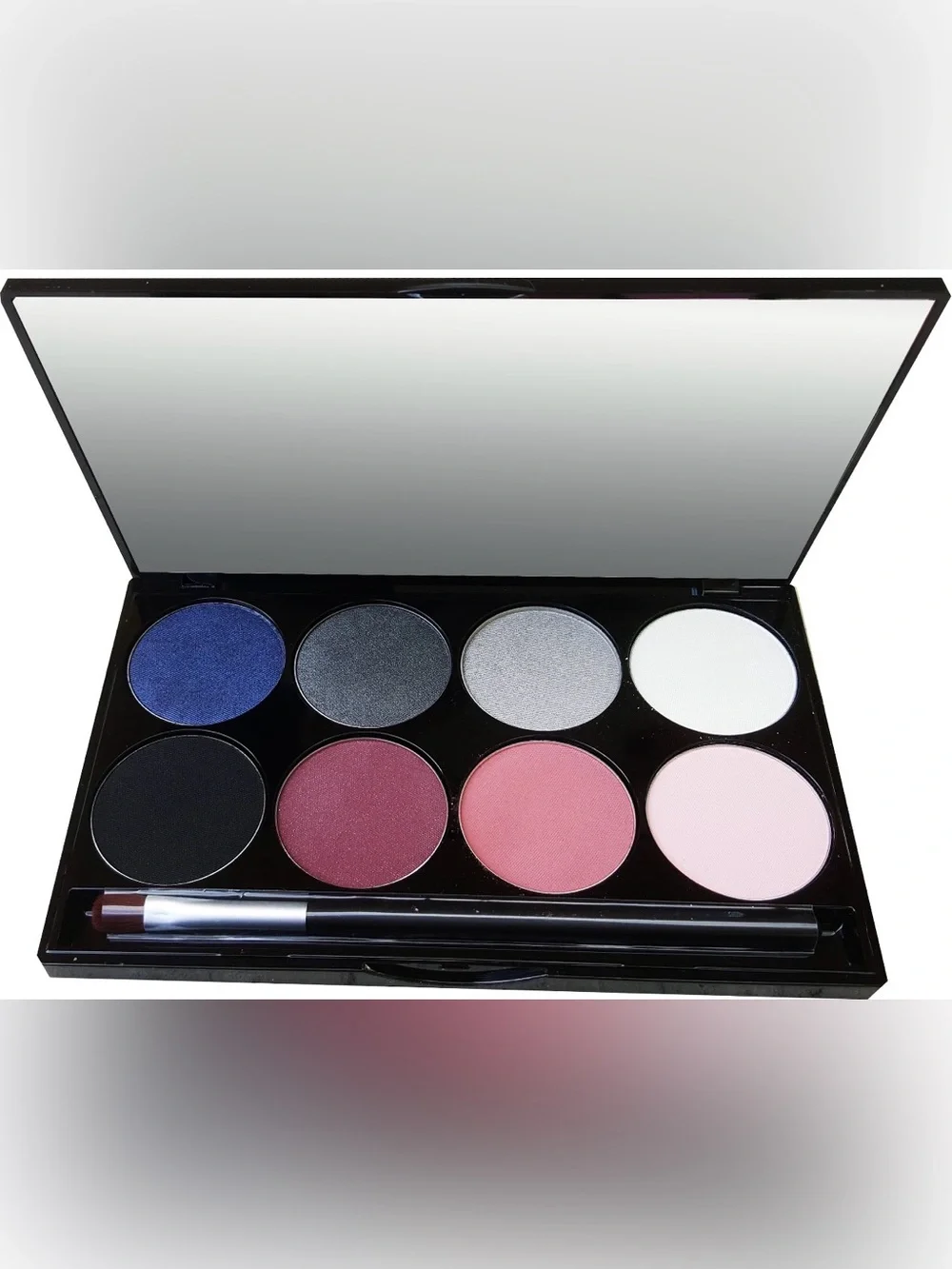 BYC 8 Colors Shimmer and Matte Eyeshadow Palette - Pink Blue Gray